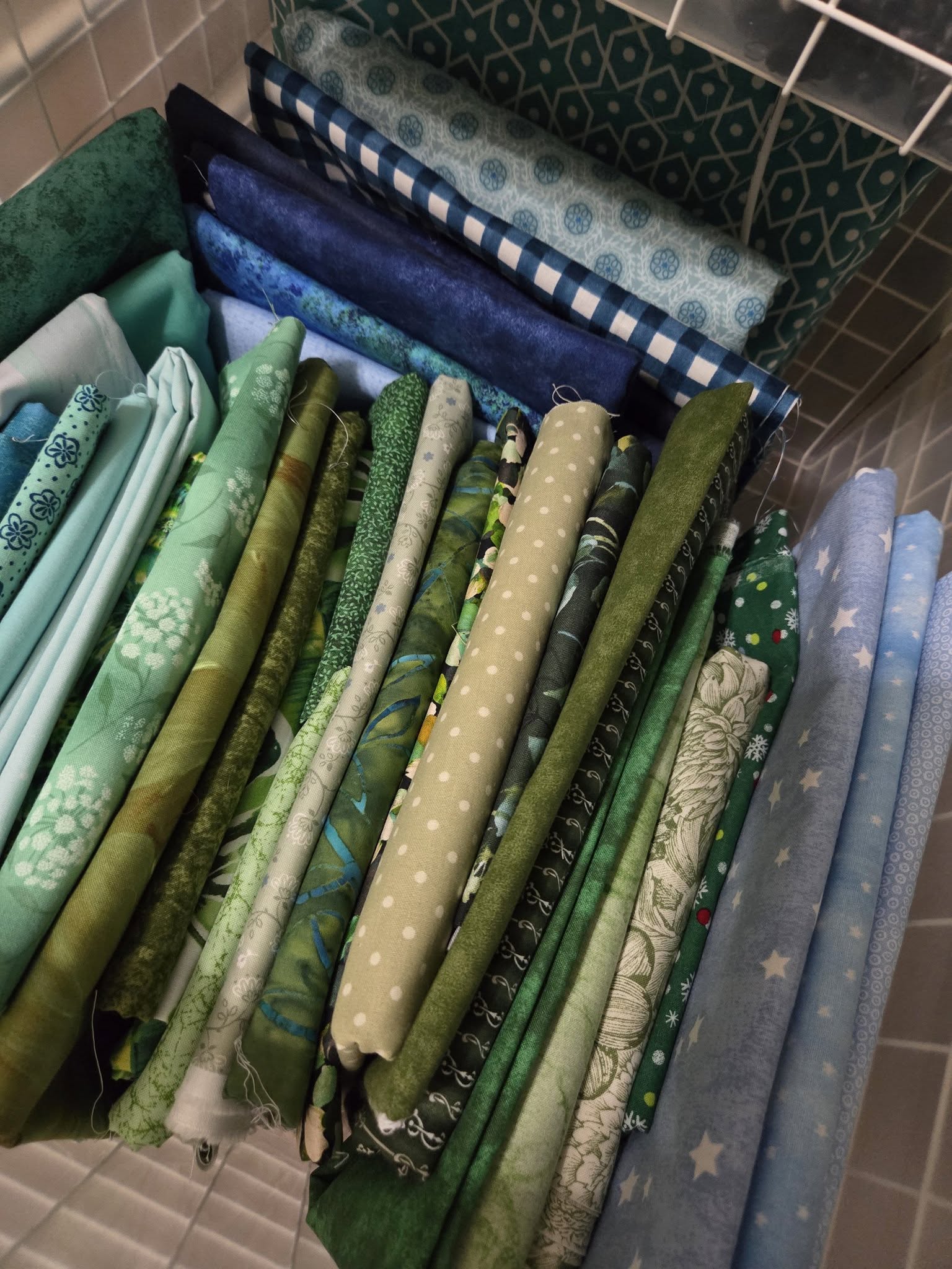 Green fabric variations