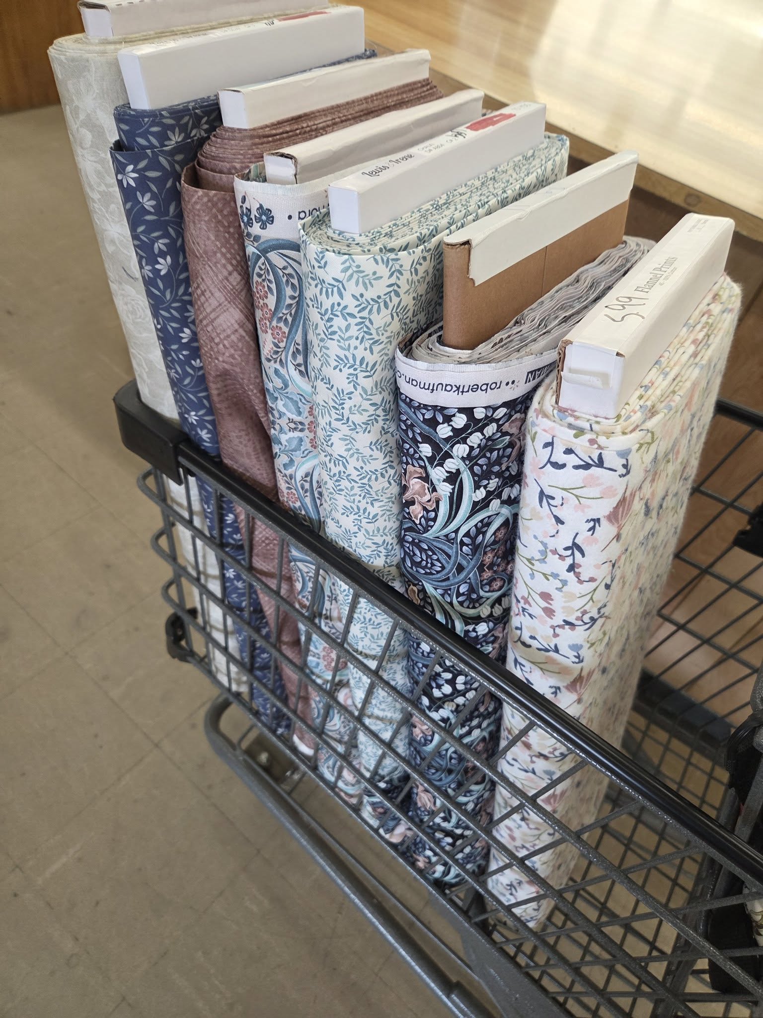 Fabrics on display